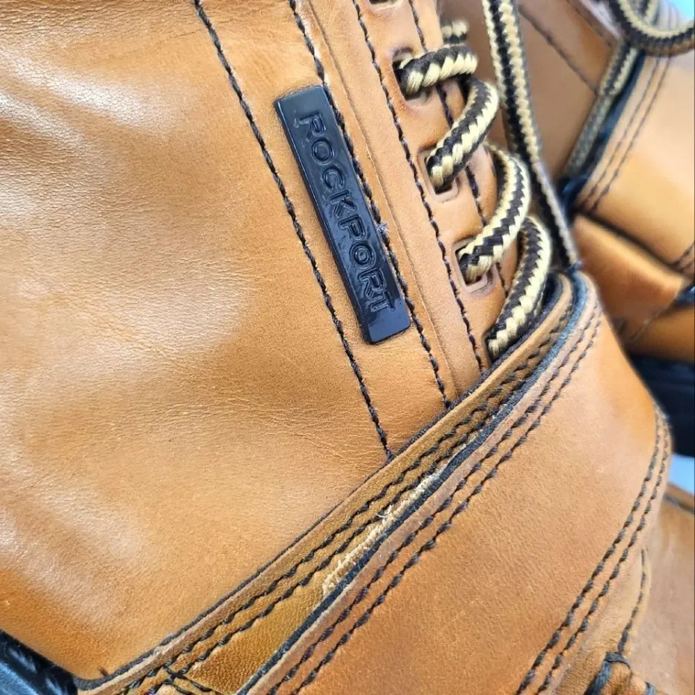 Rockport XCS Leather Hightop Boots Camel Size 9.5
